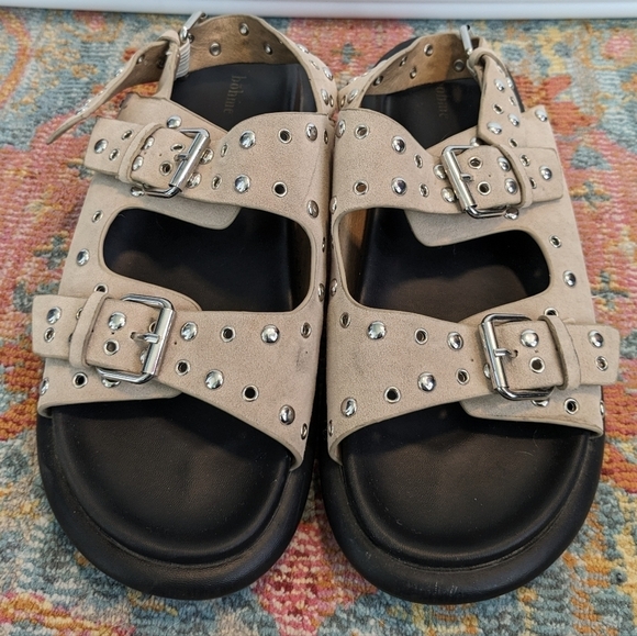 BOHME ZAYA BUCKLE SANDALS IN BEIGE Size 10 - Picture 2 of 7